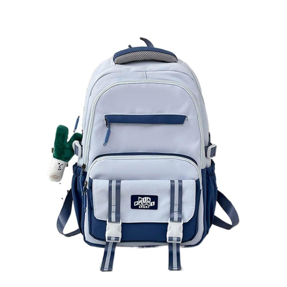 

Capacity Backpack Nylon Large Schoolbag Cute Student School Bag Women Men світло-синій колір