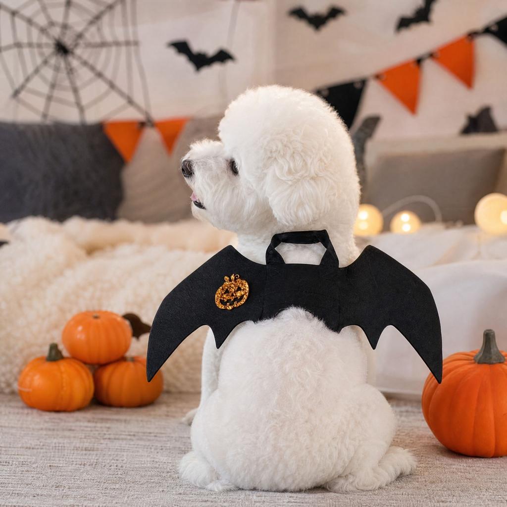 Pet Costume with Sequined Pumpkin Design for Small Dogs and Cats