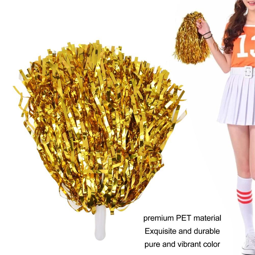 20PCS Handle Cheering Hand Flowers PET Cheerleader Pompoms Sports Team Pom Poms For Sports Party