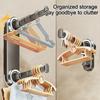 No Drill Clothes Hanger Retractable Hanger Organizer Reusable Hook  for Balcony&Laundry
