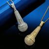 European and American Hip Hop Style Full Diamond Microphone Pendant Alloy Microphone Necklace Trendy Personalized Hip Hop Jewelry