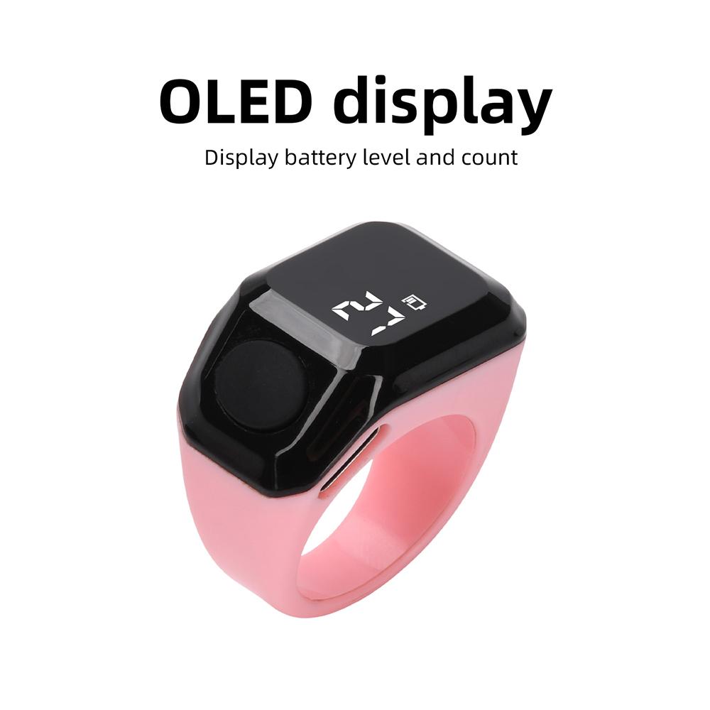 Wearable Bluetooth Smart Tally Counter Ring APP Sync Digital Display Rechargeable Zikr Prayer Time Reminder Clicker