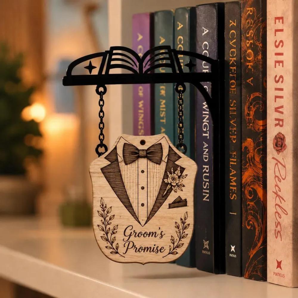 Miniature Book Shape Metal Bookshelf Sign Rustic Reading Nook DIY Tag Holder  Dorm