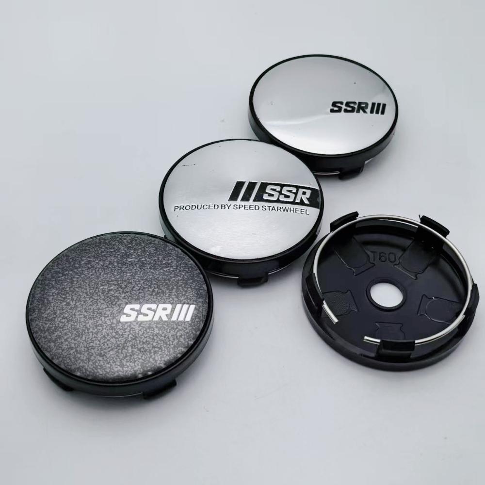4pcs SSR Logo Emblem Badge Car Wheel Center Caps O.D 60MM I.D 56MM Wheels Hub Cap Rim Hubcaps Dust Cover Replace Car Accessories