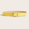 Solid Simple Color Metal Square Buckle Decoration Women Casual Belt For Daily
