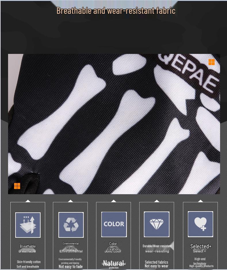 Qepae Chipoer Full Finger Warm Skull Cycling Gloves for Outdoor Sports