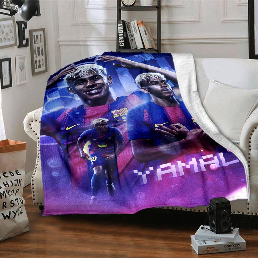 Yamal Fc Celebration Printed Flannel Breathable and Warm Blanket, a Stylish Home Gift, Suitable for Home, Office and Bedspread Use. 0710a11