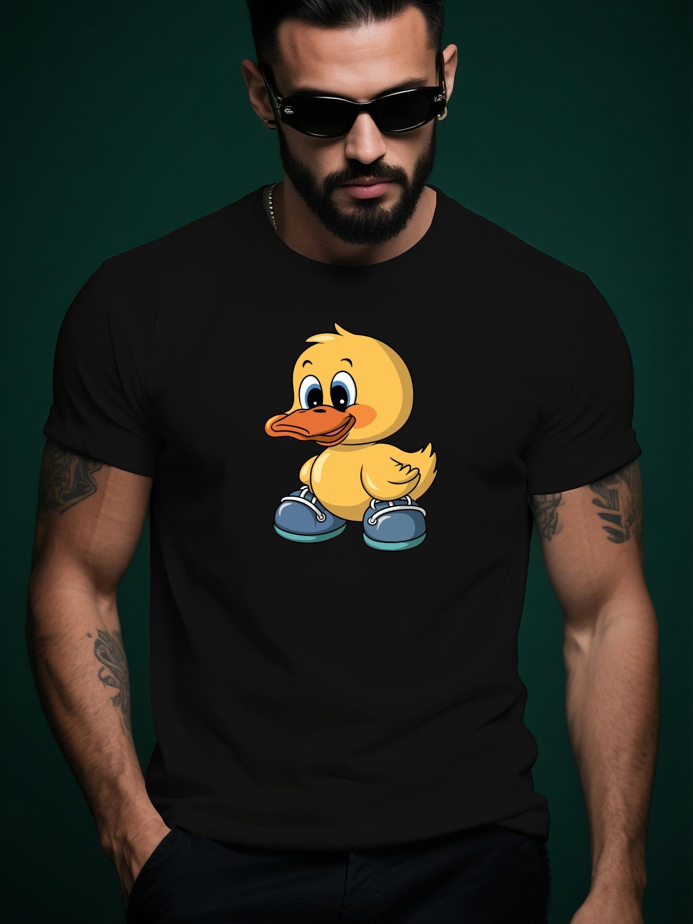Cotton Tshirt with Playful Yellow Duck Graphic S