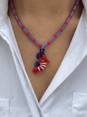 Kreativ Berlock Fisk Sjöhäst Hänge Tropisk Ö Damhalsband Semesterfest Accessoarer (Storlek och färg kan ha fel)