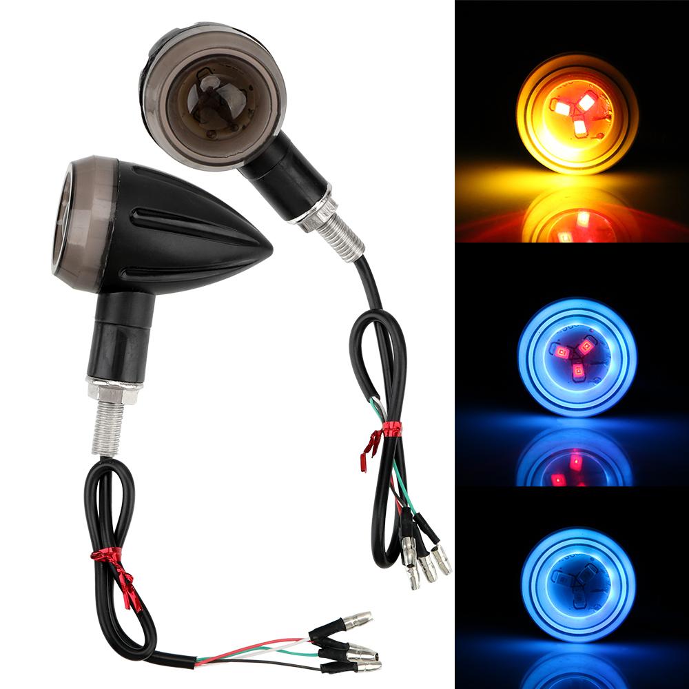 Motorcycle Bullet Turn Signals LED Brake Lights Signal Indicator Lighting Universal Flowing Water Blinker Light Signal Lamp