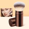 Portable Foundation Make-up Brush with Retractable Aluminum Tube  Cover Soft Bristles for Face Concealing and Seamless Brushing