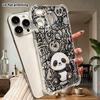 Phone Case: 2D Flat Suitable for iPhone 18 17 16 15 14 13 Pro Transparent Corner Protection Case, Panda, Christmas and Halloween Gifts