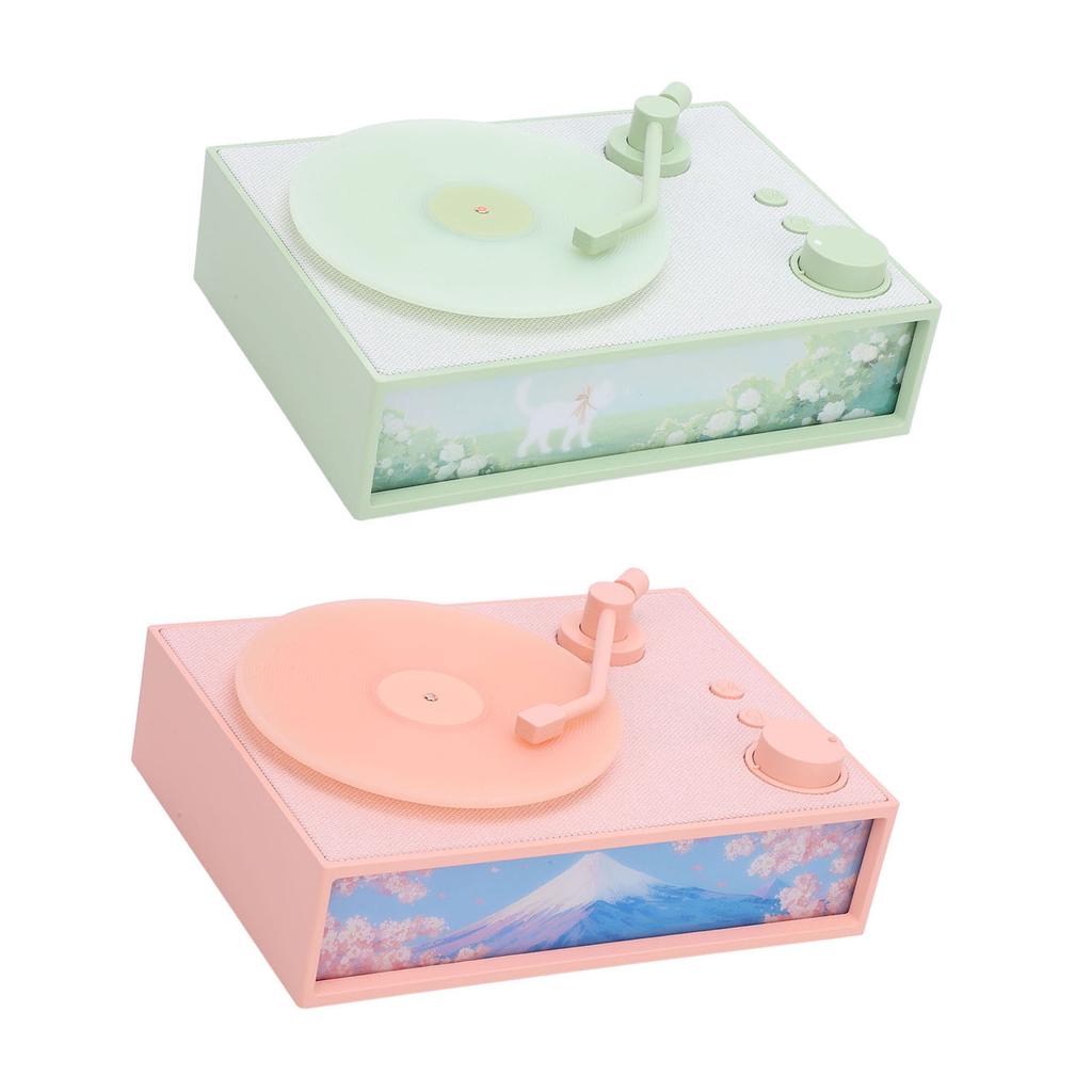 Vintage Record Player with Ambient Light Scent Diffuser USB Bluetooth Phonograph Style Speaker for B