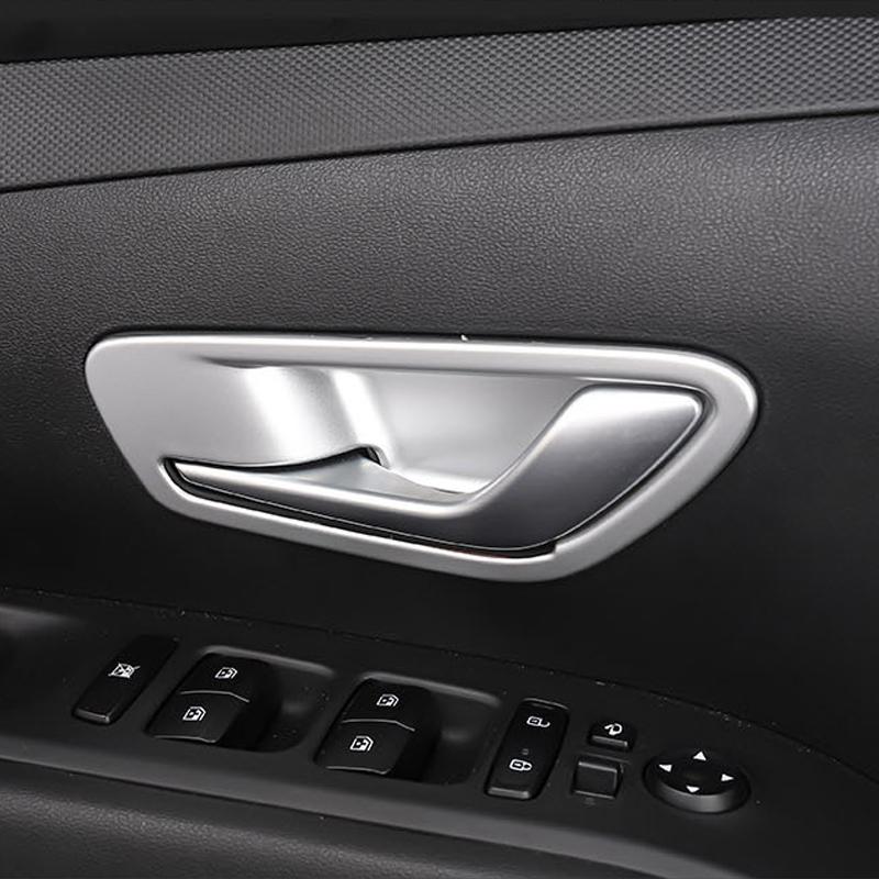 For Hyundai Tucson NX4  2022 2023 Hybrid N Line ABS Carbon Fiber Car Inner Door Handle Frame Cover Trim Interior Accessories