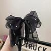 Fashion Ribbon Pearl Bow Hair Clips For Women Elegant Chiffon Bowknot Ponytail Clip Pin Bows Barrette Sweet Headwear Accessories
