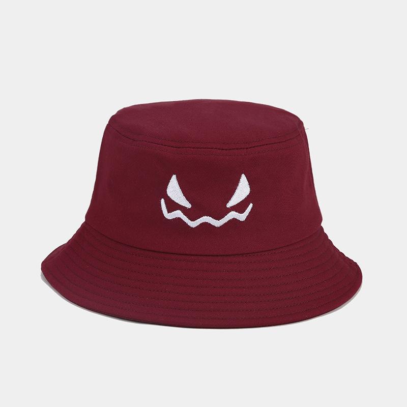 Halloween/Halloween decorative hat New grimace pumpkin embroidered bucket hat
