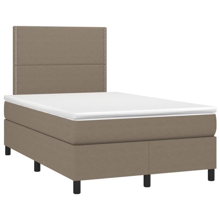3141685 vidaXL Divan Bed with Mattress Taupe 120x200 Cm Fabric