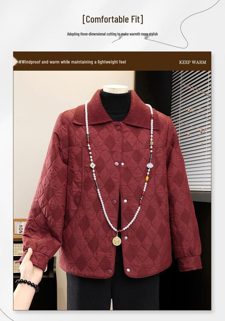 Mom's Stylish Casual Lapel Short Cardigan Jacket for Mid-Aged Women - Spring/Autumn 2026 Collection