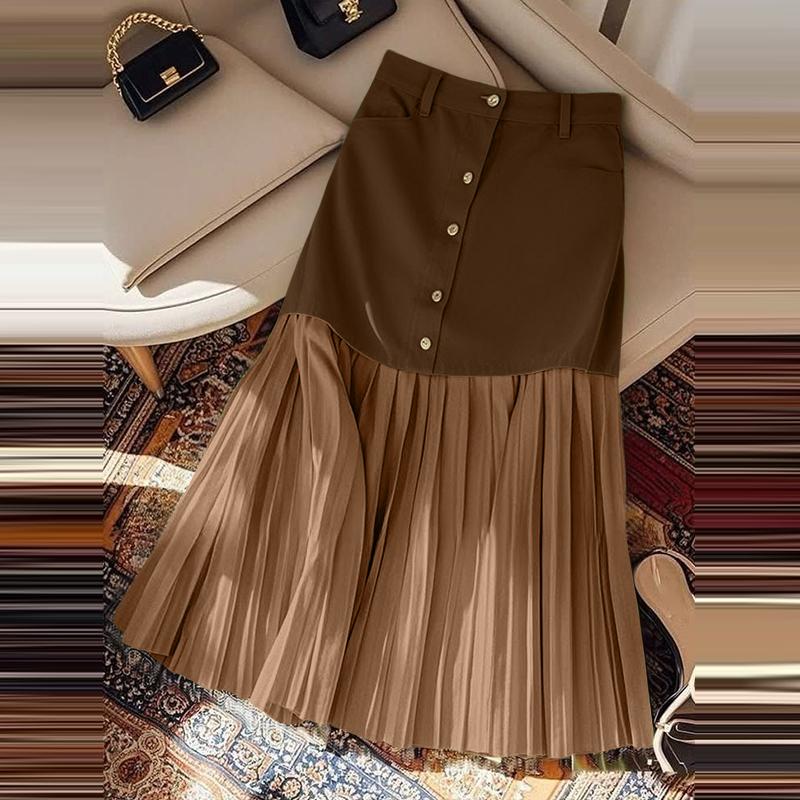 

ZANZEA Женская летняя повседневная лоскутная облегающая юбка коричневый