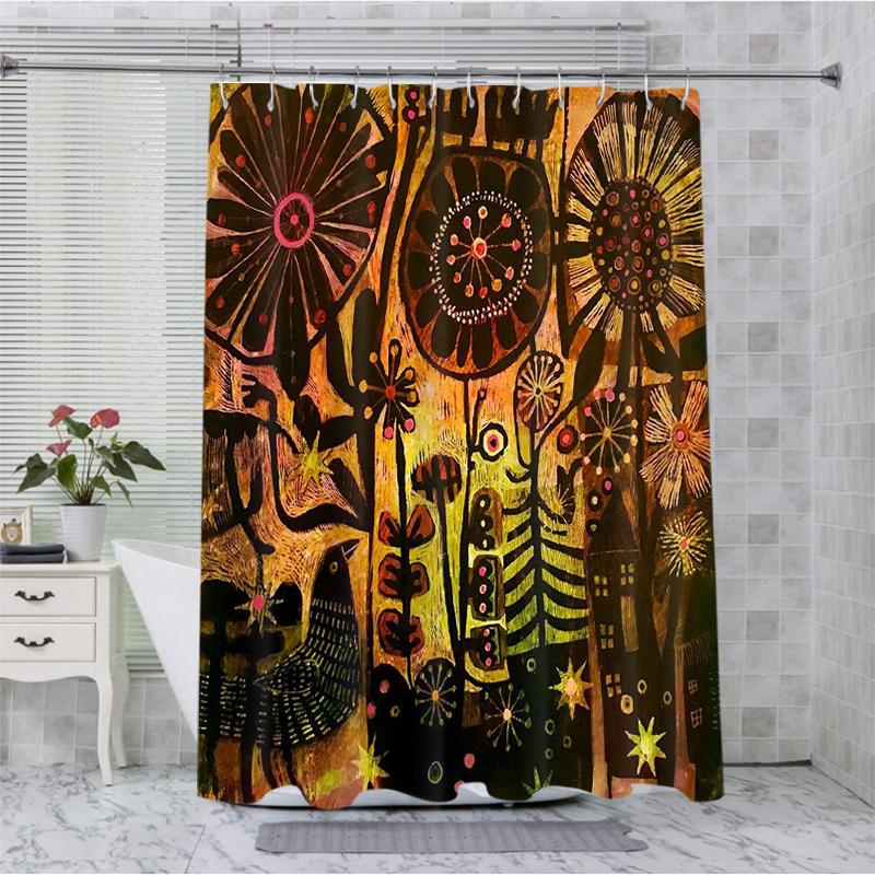 Tropical Folk Wind Bathing Curtain Bathroom Shower Curtain Waterproof With 12 Hooks Home Deco Free Ship