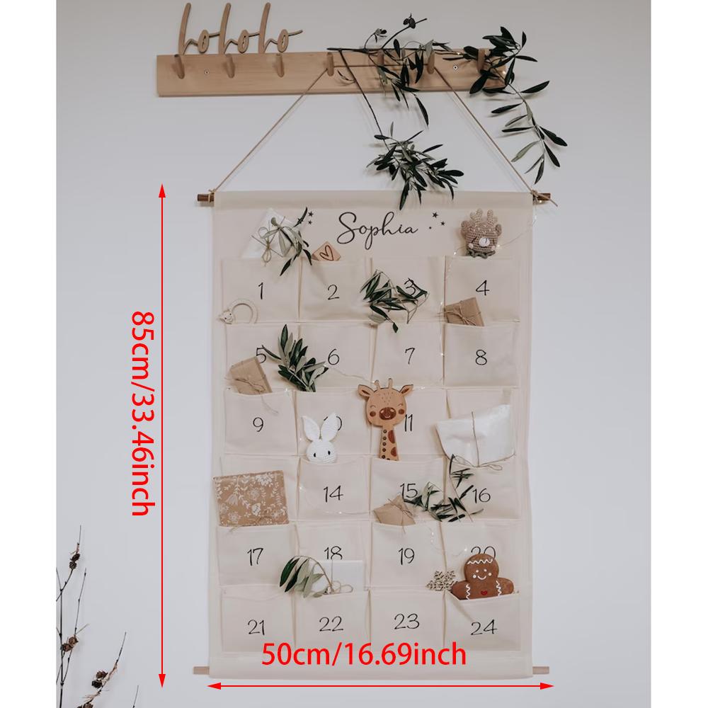 Kişiselleştirilmiş Noel Geri Sayım Advent Takvimi Çocuklar için Duvara Asılabilir Ev Kapı Dekorasyonu Kendin Yap Advent Takvimi Noel Hediyesi