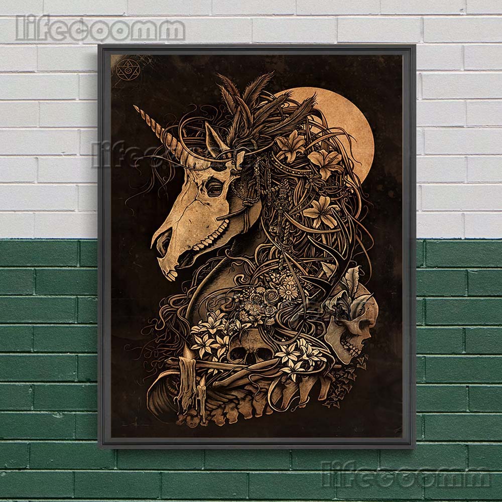 

Медуза и шаман ведьмы ретро настенная живопись на холсте злой дьявол колдовство художественный постер и принты домашний декор художественные принты Викка без рамки 21*30cm No Frame