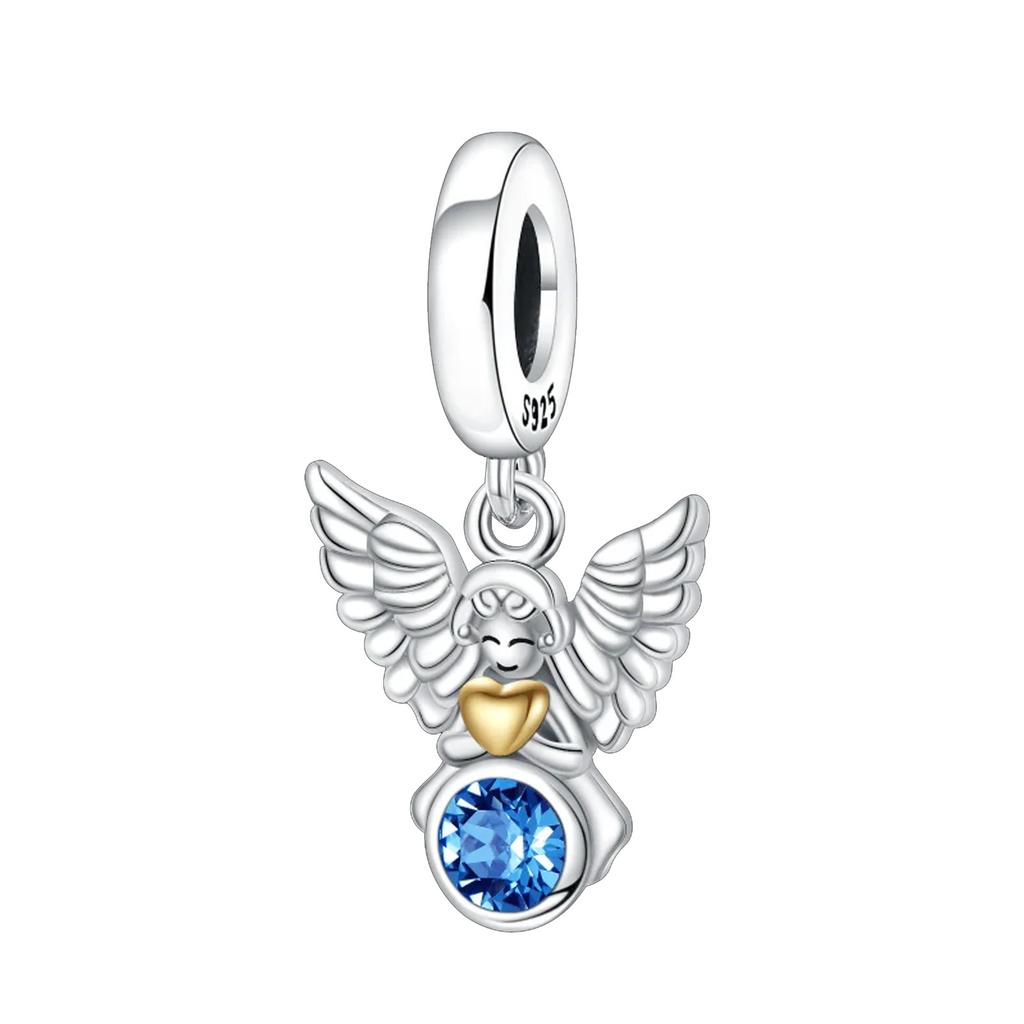 Copper Wings Sister Cross Pendant Charms Fit Original 4Mm Aperture Bracelet Charm Beads Necklace Diy Female Jewelry