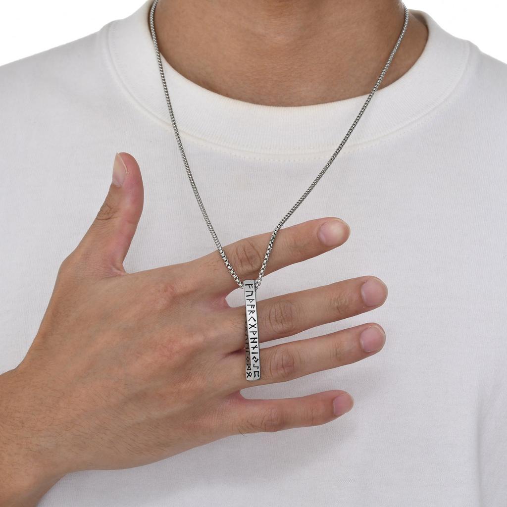 Viking Valknut Pendant Necklace for Men Stainless Steel Stylish Mobius Geometric Neckchain Norse Odin Collar Jewelry for Male