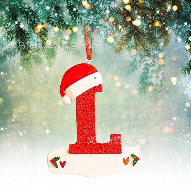 1pc Christmas Tree Decoration for Home 2025 Letter Pendant Pendant Xmas 2026 New Year Decor Ornament Noel supplies accessories