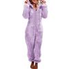2024 Europäischer & Amerikanischer Herbst/Winter Kapuzen-Overall mit Fleecefutter Pyjama für Damen