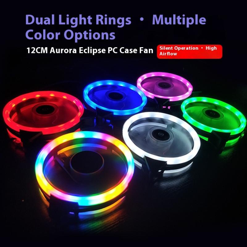 120mm PC Case Fan Cooler Adjustable De-vibration Rubber Led Computer Cooling Fan 12V Mute Ventilador PC Computer Cool Fan
