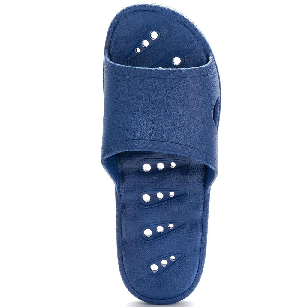 KOCOTA Balcony Sandals with Perforated Size L Shrink-Resistant Soles, Water-Resistant Slippers, Unisex, Navy,