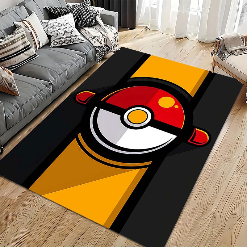 Tappeto Design Pokeball adatto come tappetino antiscivolo per il soggiorno o il divano della camera da letto