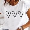 Women Printing Clothes Custom T-Shirt Watercolor Cute Tops Tshirt Short Sleeve Cartoon Heart Print Female Graphic O-Neck Tees