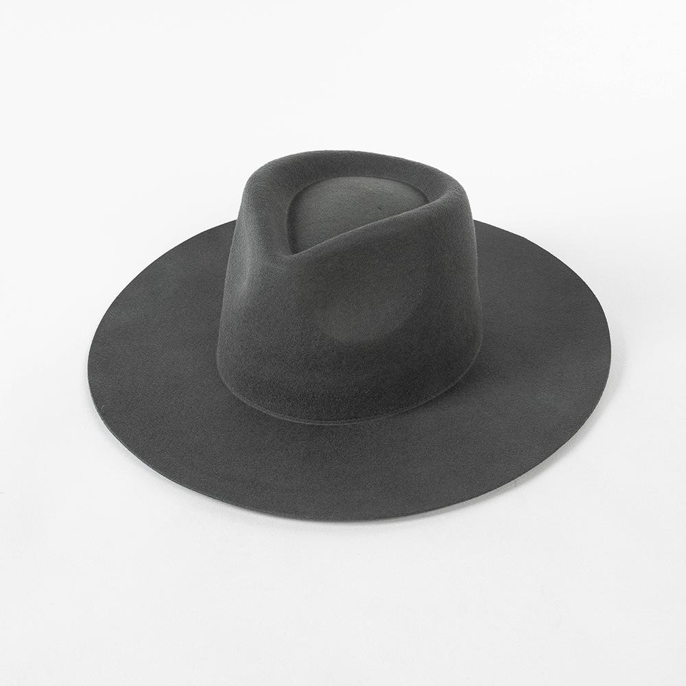 Ins Classiwinter Candy Color Wool Solid Lady Fedoras Cap Men Women Leisure Panamjazz Hat