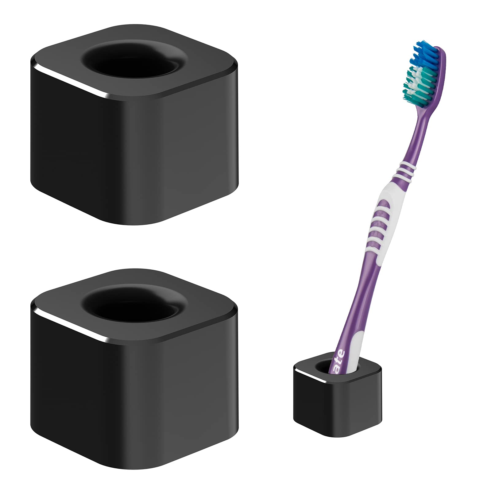 

Linkidea 2 шт. Мини-держатель для зубных щеток, алюминиевая подставка для зубных щеток, держатель для бритвы для ванной комнаты, столешницы, офисного держателя для ручек, подставки для карандашей чёрный