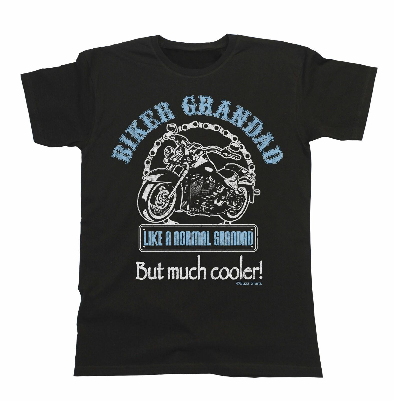 Biker GRANDAD Mens T-Shirt Mens Womens Tees Top Like A Normal Grandad But Cooler Christmas L