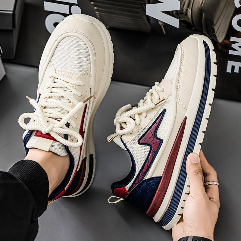 

Men s shoes 2025 summer new Guochao high-end casual shoes men s thick soles increase height and comfort mesh sports Forrest Gump shoes 44