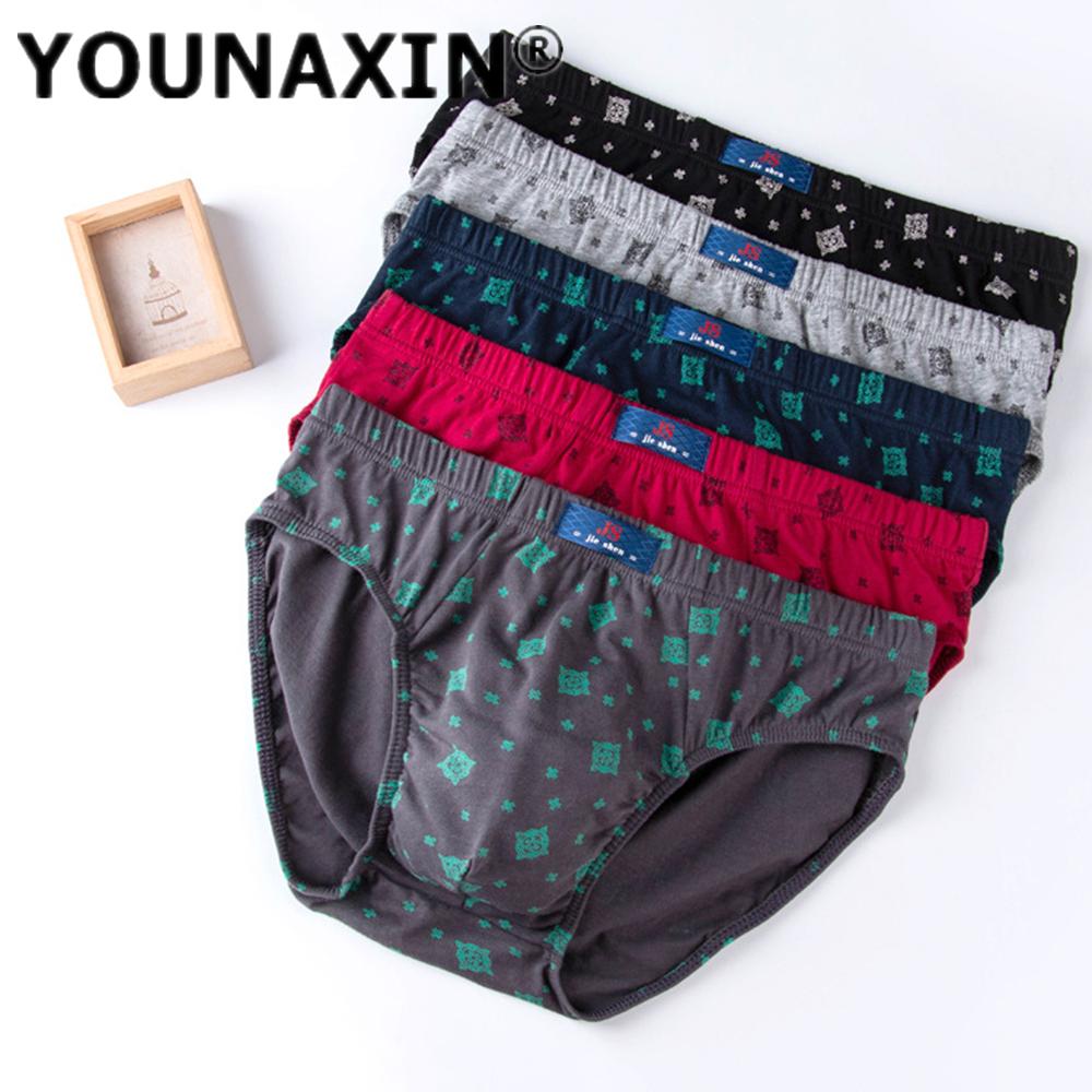 1PC Men's Briefs Knickers Printing Panties Breathable Underwear Large Undies Comfortable Underpants