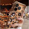 Leopard Print Pattern Electroplated Shockproof Phone Case For iPhone 17 Pro Cases iPhone 14 15 13 11 12 16Pro Max Air Soft Cover
