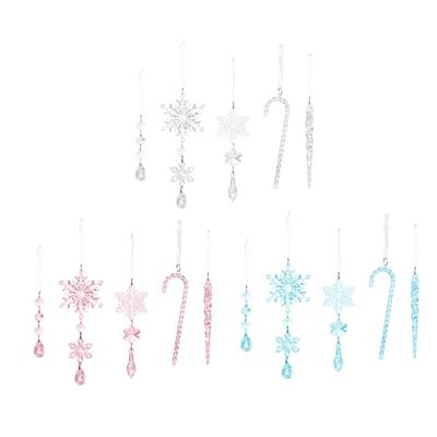 20PCS Clear Shatterproof Icicle Christmas Ornament Durable Portable Hanging Decors For Tree Door Curtain Holiday Decoration