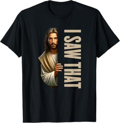 NOWY OGRANICZONY Jezus Widziałem To Zabawny Wzór Pomysł na Prezent Koszulka T-Shirt S-3XL Koszulka Unisex