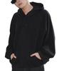 WEGO Switching Logo Balloon Loose Korean Size Black Hoodie, Sweatshirt, Oversized, Fit, Streetwear, Style, Gift, Spring, Autumn, Winter, Men's, M,