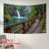 2D Turquoise River Waterfall Tapestry Nature Scenery Photography Background