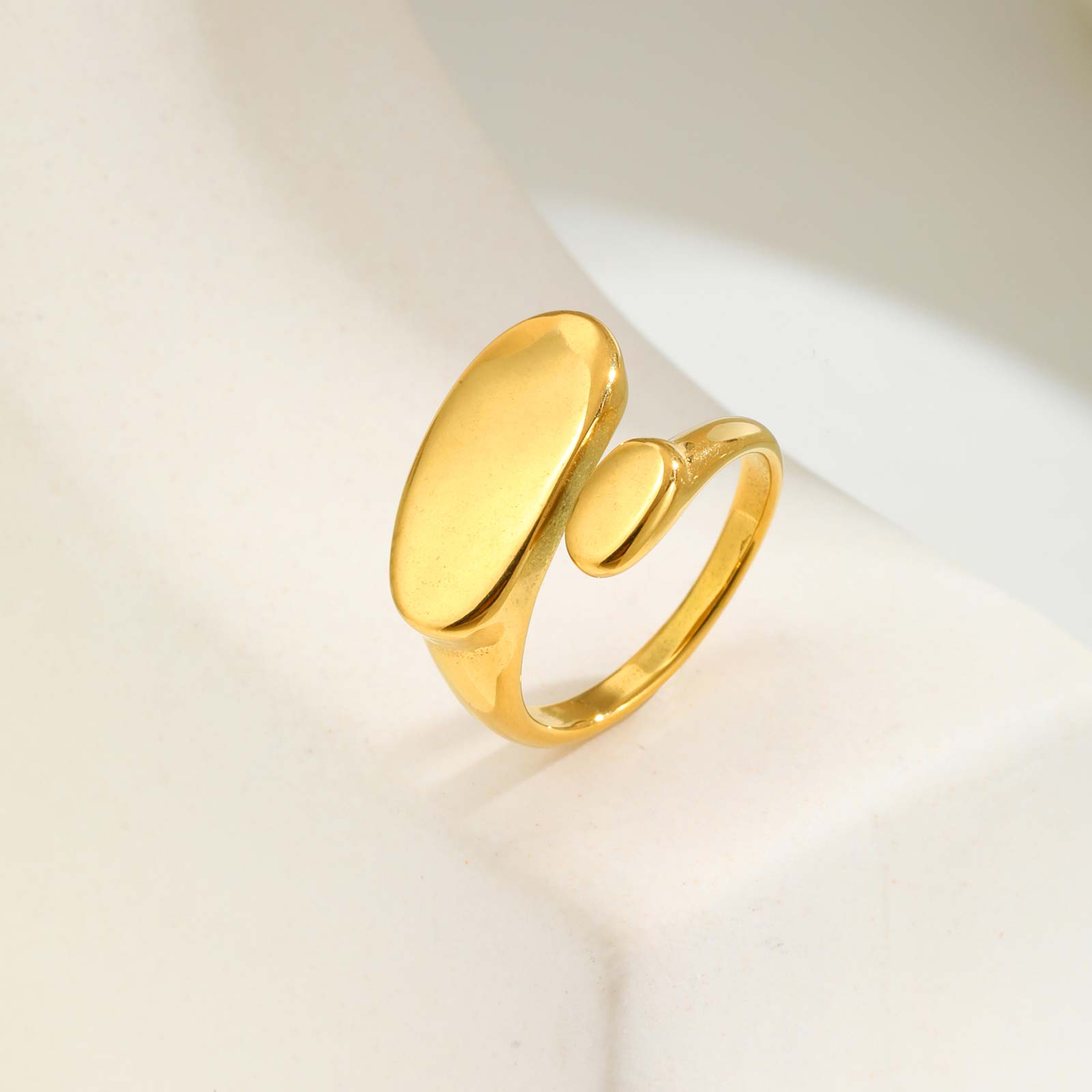 

Women s Chunky Oval Opening Ring,Unique Stainless Steel Punk Rings,Trendy Jewelry Gift To Girls