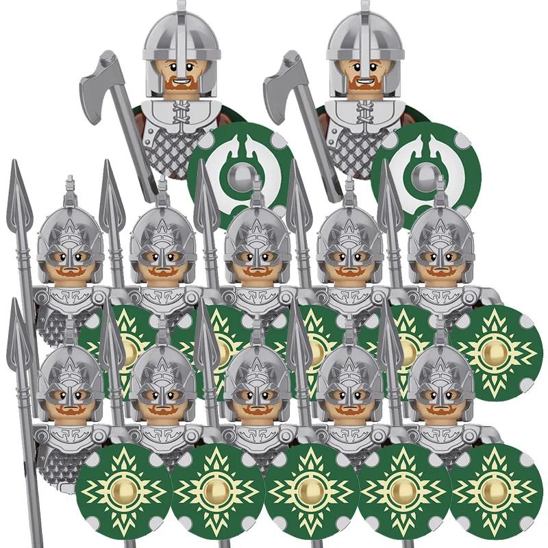 Średniowiecze Seria Władca Pierścieni Królewska Gwardia Rycerzy Lohan Starożytni Łucznicy Figurki Żołnierzy Klocki Zabawki dla Dzieci
