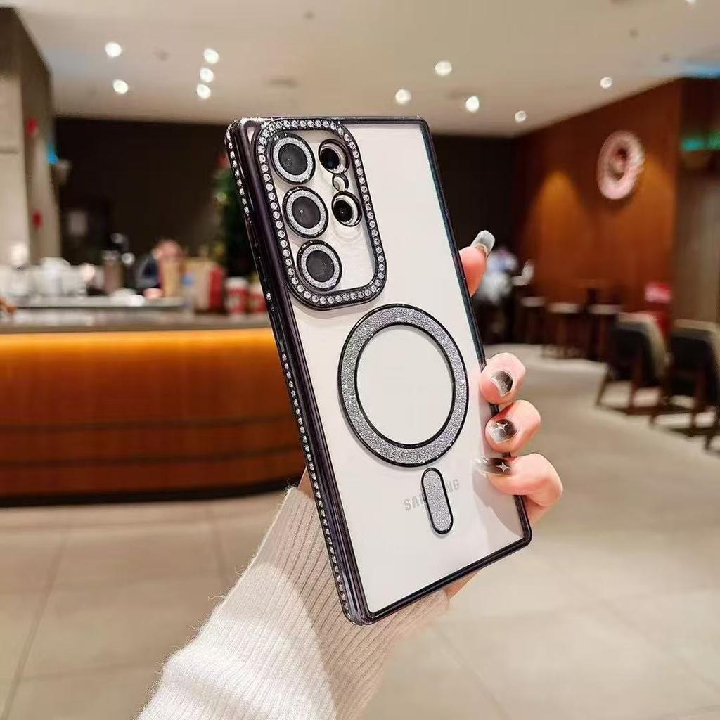 Suitable for Samsung S25ULTRA Side Drill Magnetic Suction Mobile Phone Case SAMSUNG Transparent All Inclusive S24FE Protective Case S23