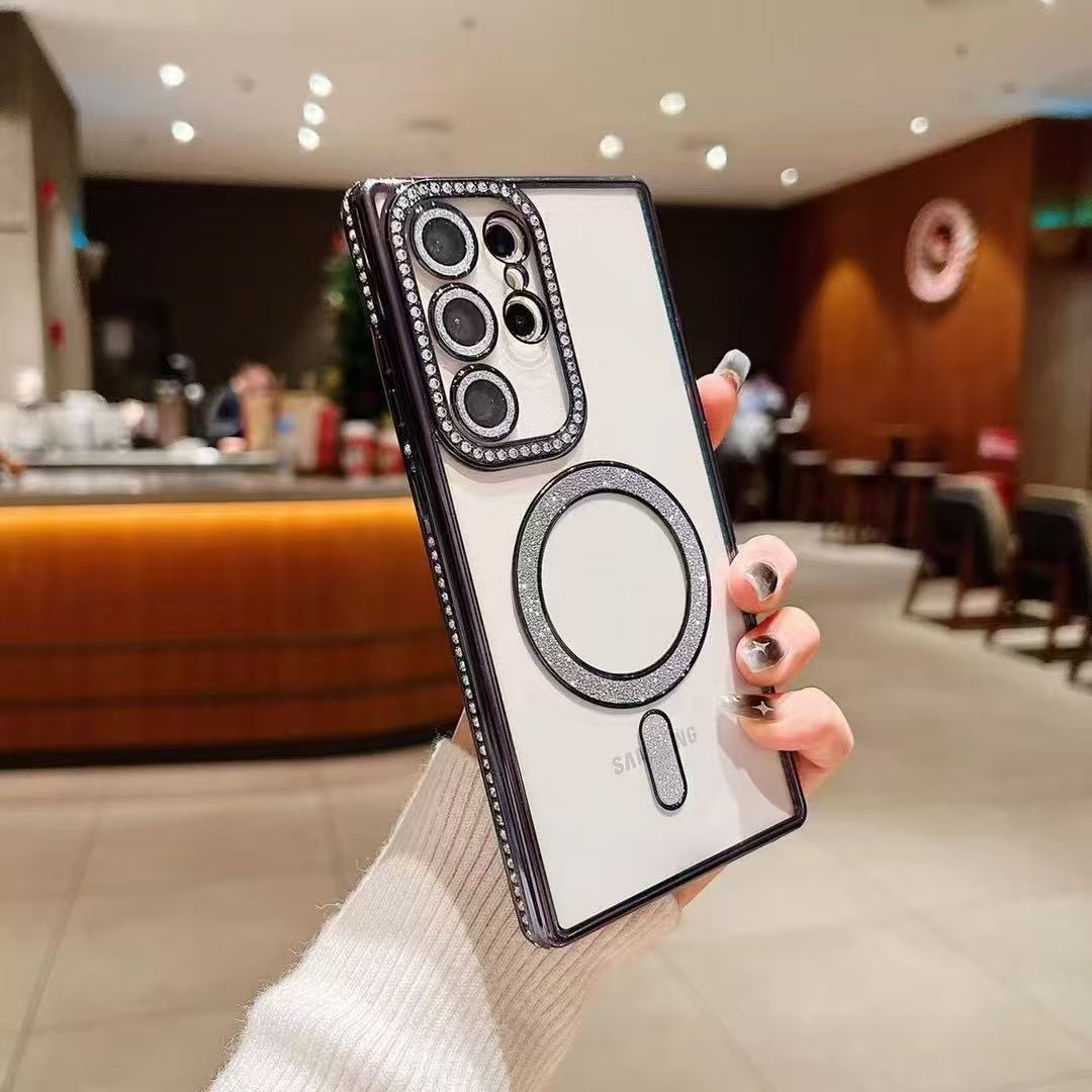 

Suitable for Samsung S25ULTRA Side Drill Magnetic Suction Mobile Phone Case SAMSUNG Transparent All Inclusive S24FE Protective Case S23 Samsung S25Edge