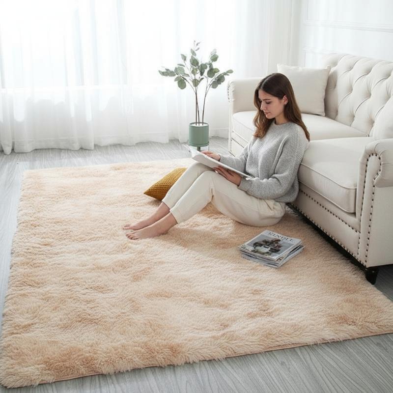 Soft Fluffy Thick Non-slip Large Area Rug Comfortable Carpet for Bedroom Living Kids Room