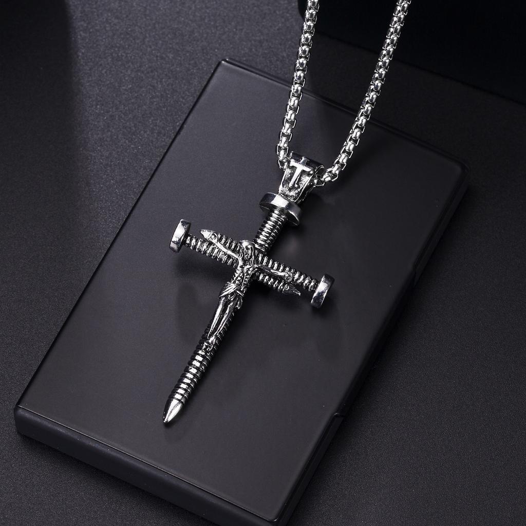Christian Jesus Cross Necklace for Women Men Stainless Steel Chains Choker Religion Pendants Jewelry Prayer Baptism Gift